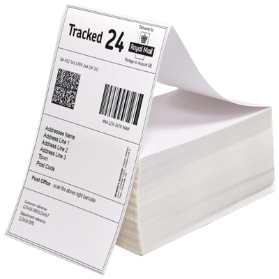 750 x White Fanfold Direct Thermal Labels 4x8